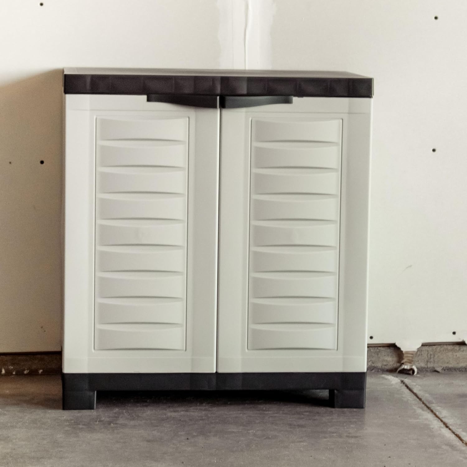 Basement – Gray, Office, Sunnydaze H Resin Garage Storage Cabinet – Garage