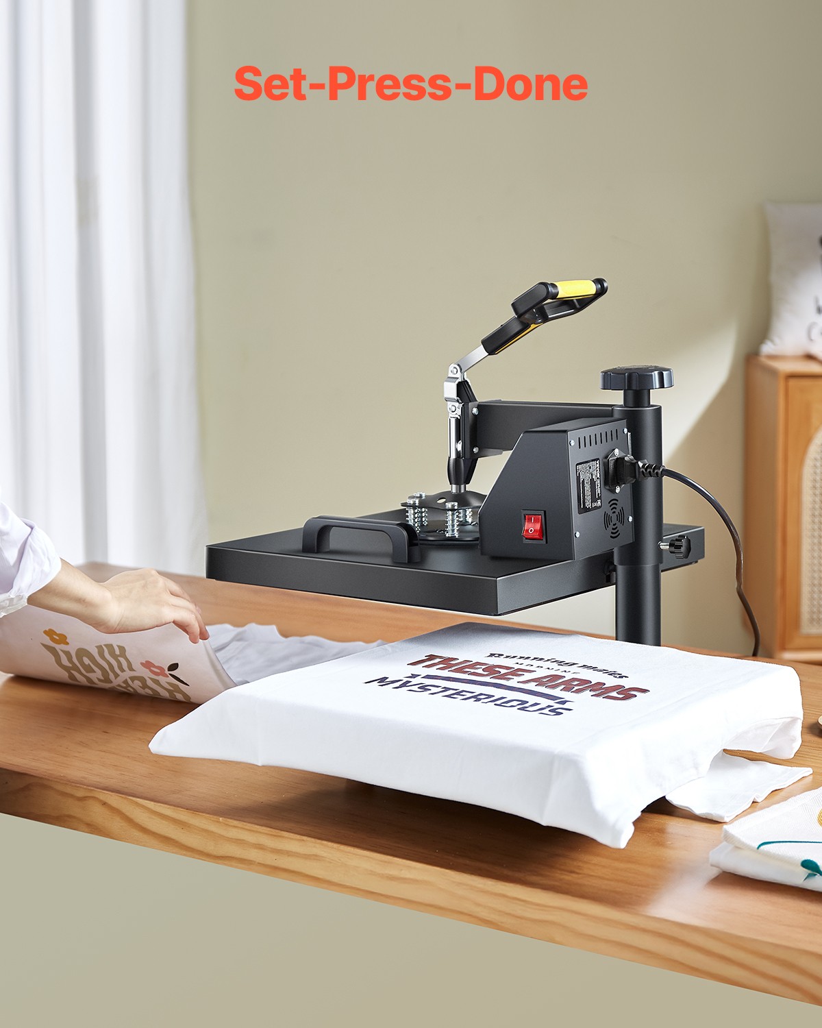 Heat Press Machine 2-In-1 15x15in Sublimation Print Transfer DIY T-shirt Cap