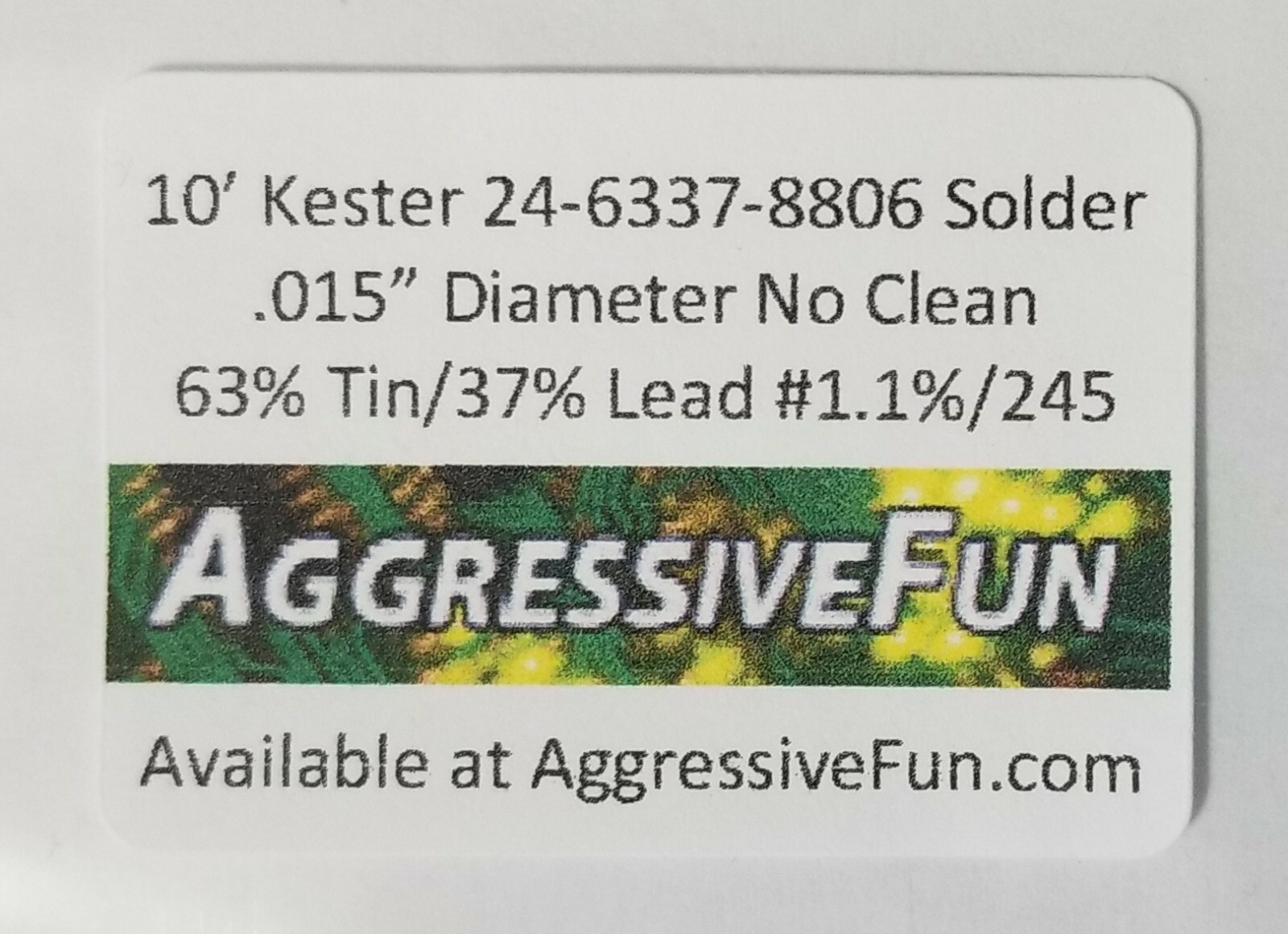 Kester No Clean 50/245 Flux Core Solder .015″ 63/37 Eutectic 24-6337-8806 30ft