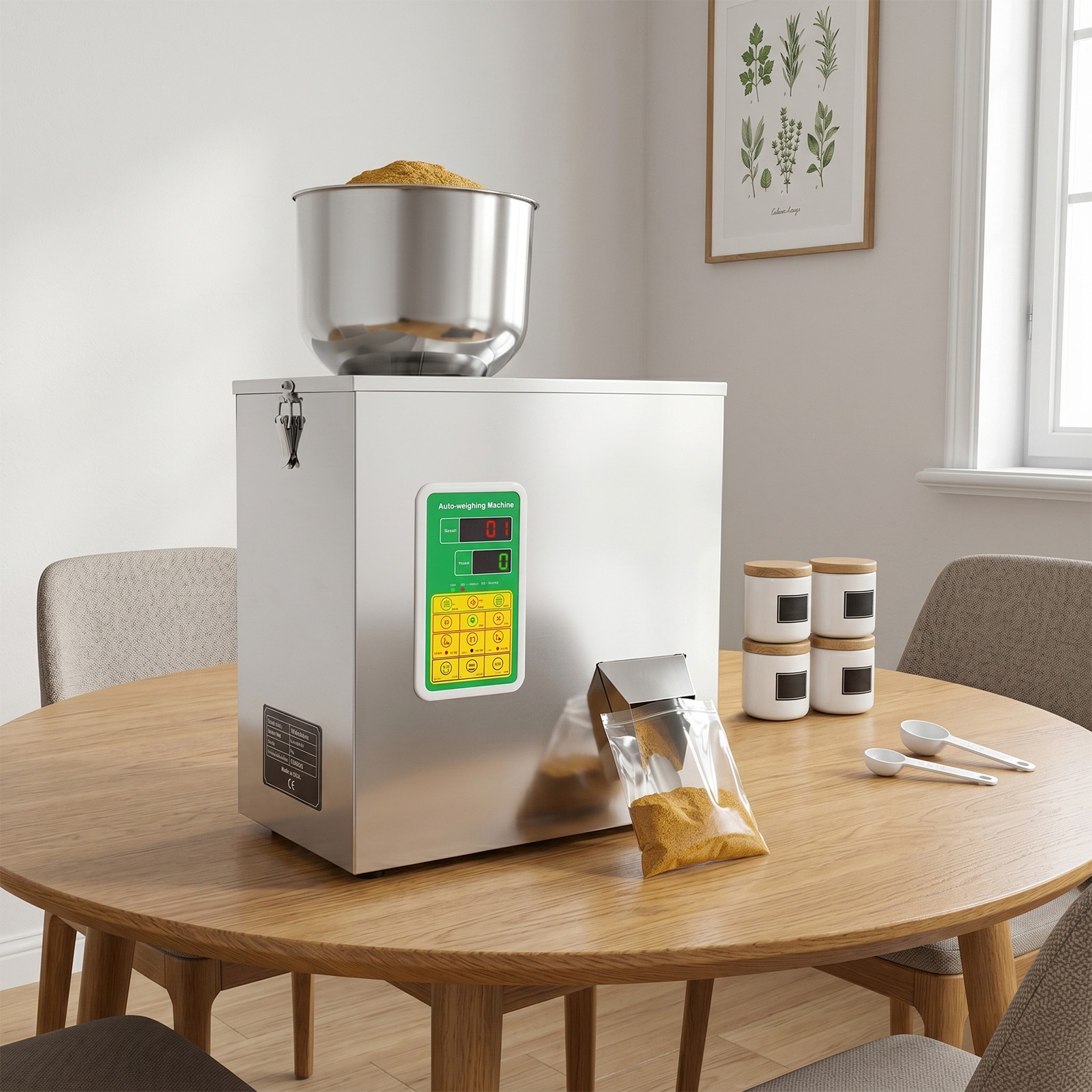 100W Stainless Steel Automatic Particle Filling Machine, 0.002-0.44lbs Weighing