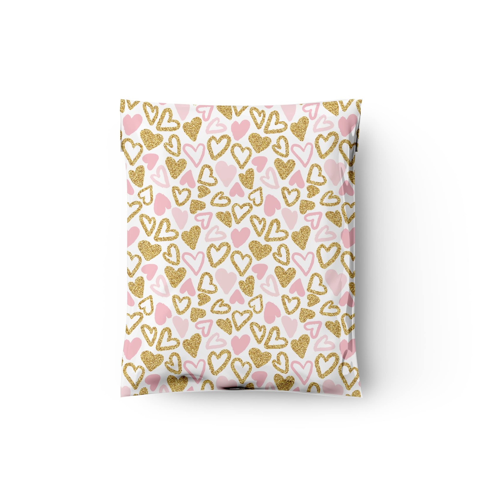 19×24 (25) Pink Hearts Designer Poly Mailers Waterproof Self Sealing Tear Res…