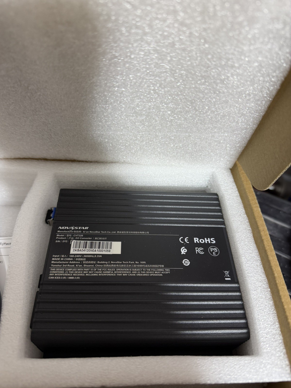 NOVASTAR CVT320 SM Fiber Converter.