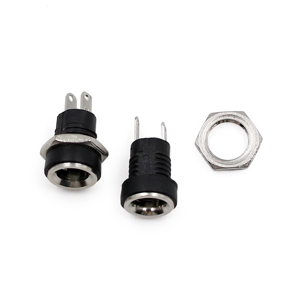 100Pcs DC Power Supply Jack Socket Female Panel Mount Connector 5.5 x 2.1mm