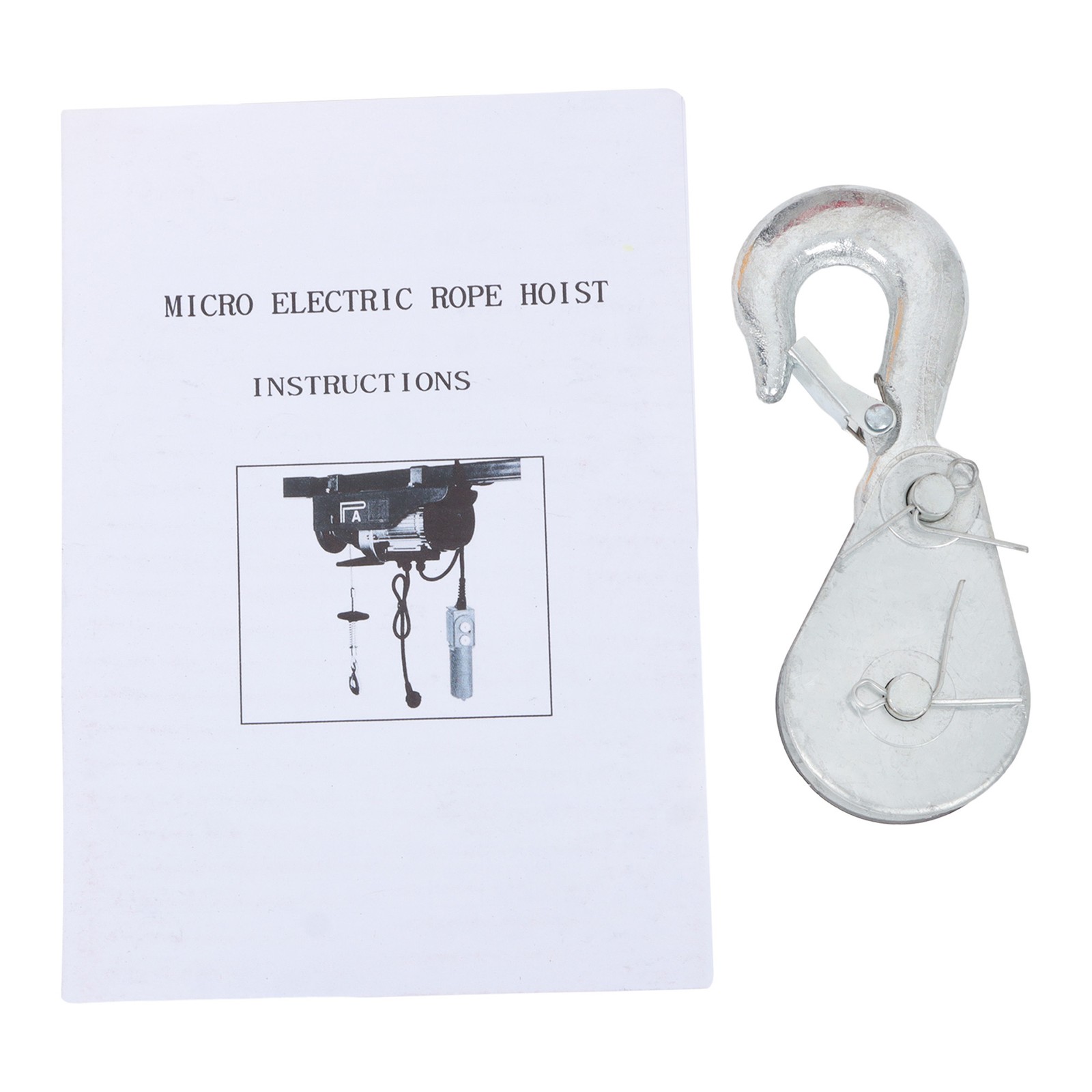 110V Electric Hoist 880lbs Crane Winch with Wired Remote Control 850W