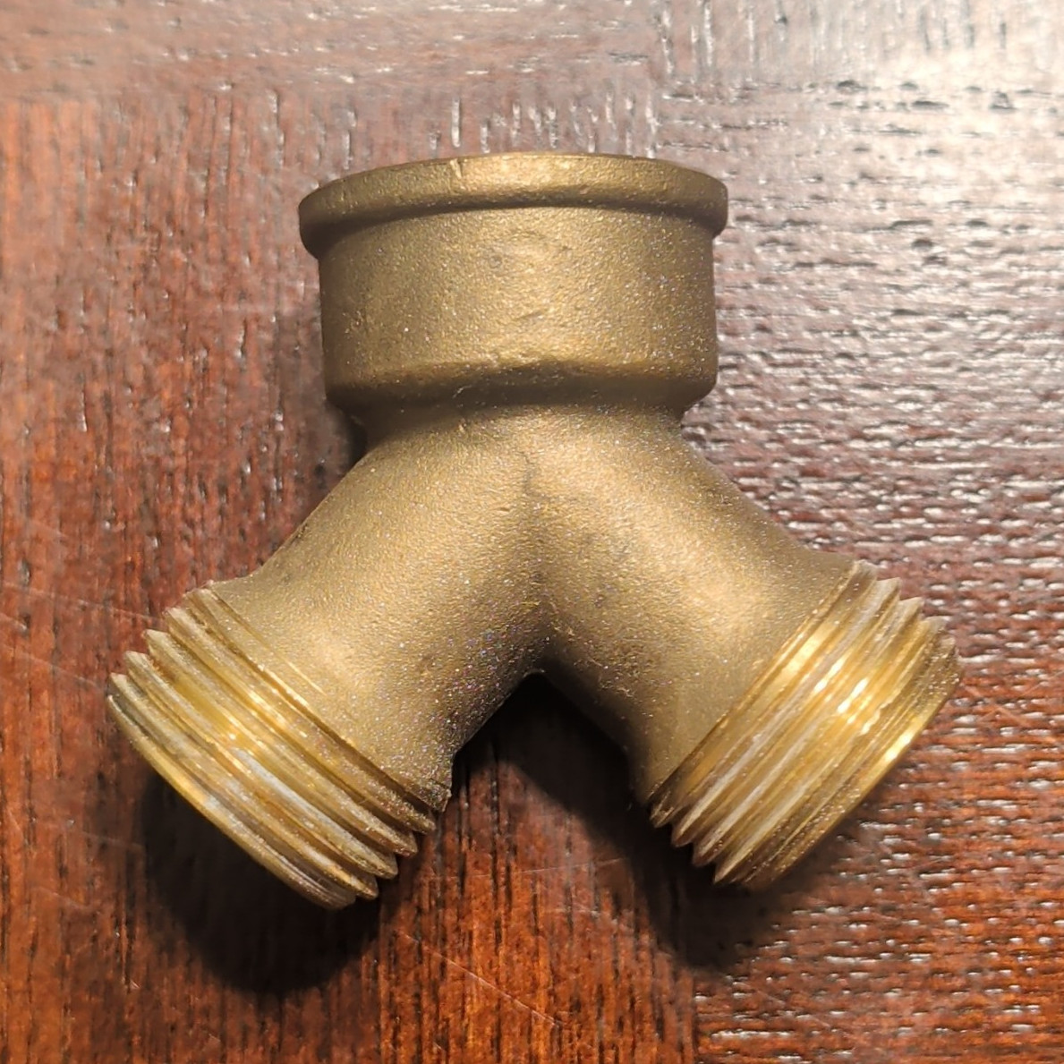 Brass Y Adapter Fitting, Threaded 3-Way Connector, 2 Male Threaded Ends
