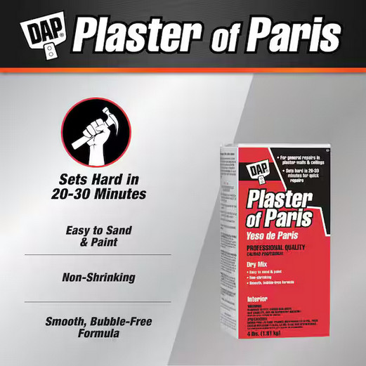 DAP Plaster of Paris, Sets In 20 To 30 Minutes – 4 Lbs., – BUY MORE & SAVE!!!