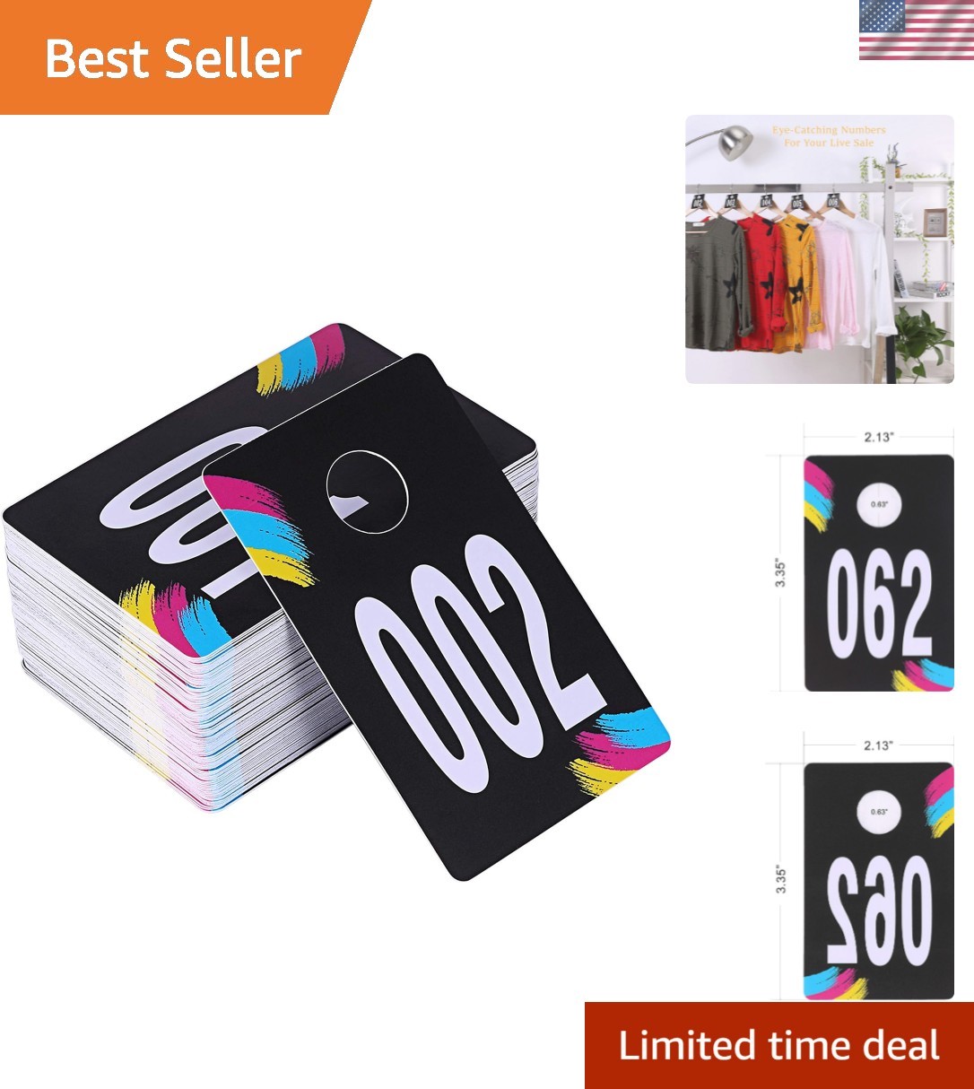 Live Plastic Number Tags, Normal and Reverse Mirror Image Coat Room Checks fo…