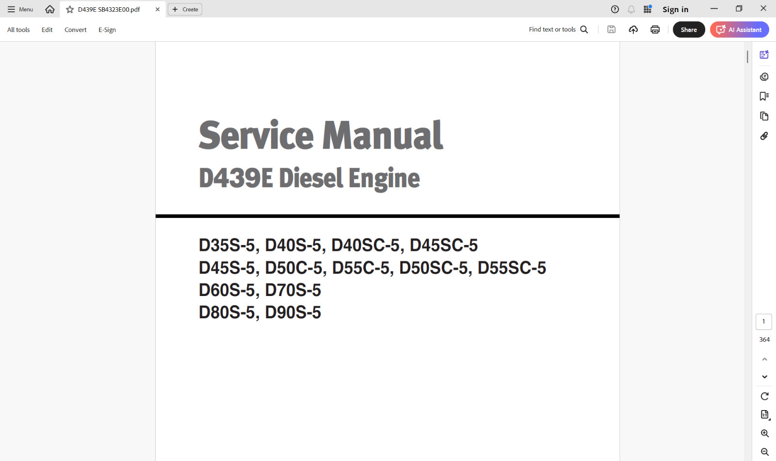DOOSAN Forklift Service Manuals and Parts Manuals on a USB Flash Drive.