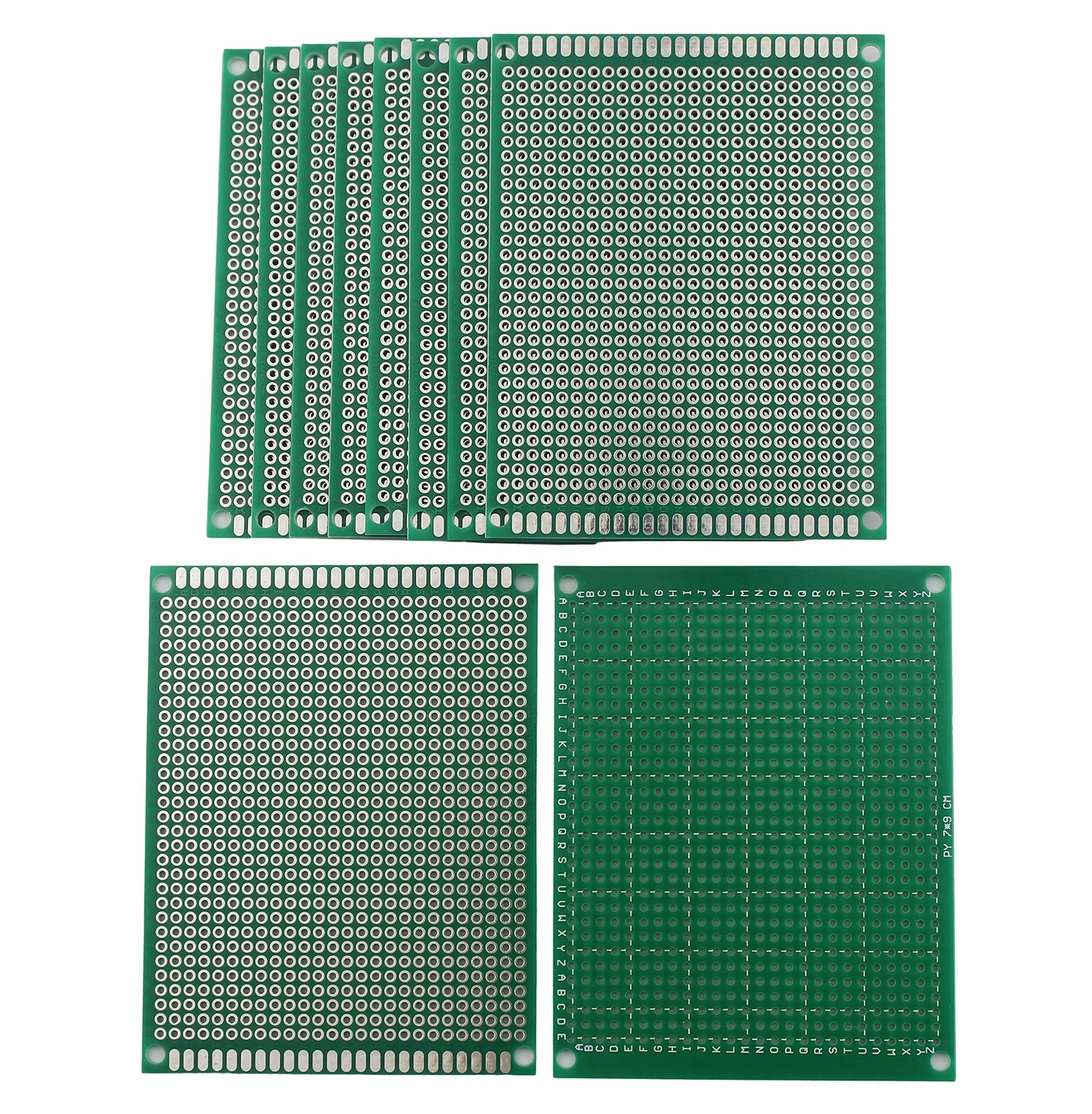 Single Sided Universal PCB Prototype Soldering Circuit Board – 7x9cm (10 Pack)