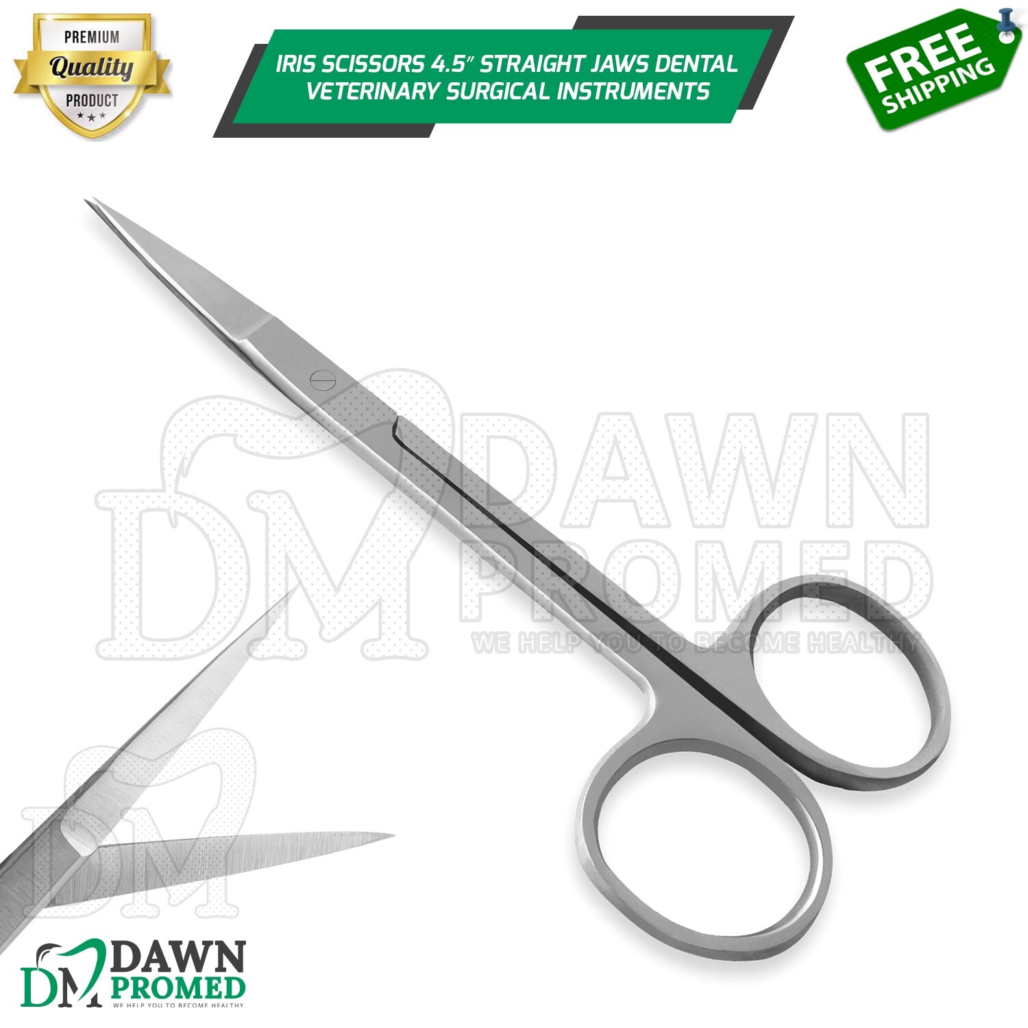Iris Scissors 4.5″ Straight Jaws Dental Veterinary Surgical Inst German Grade