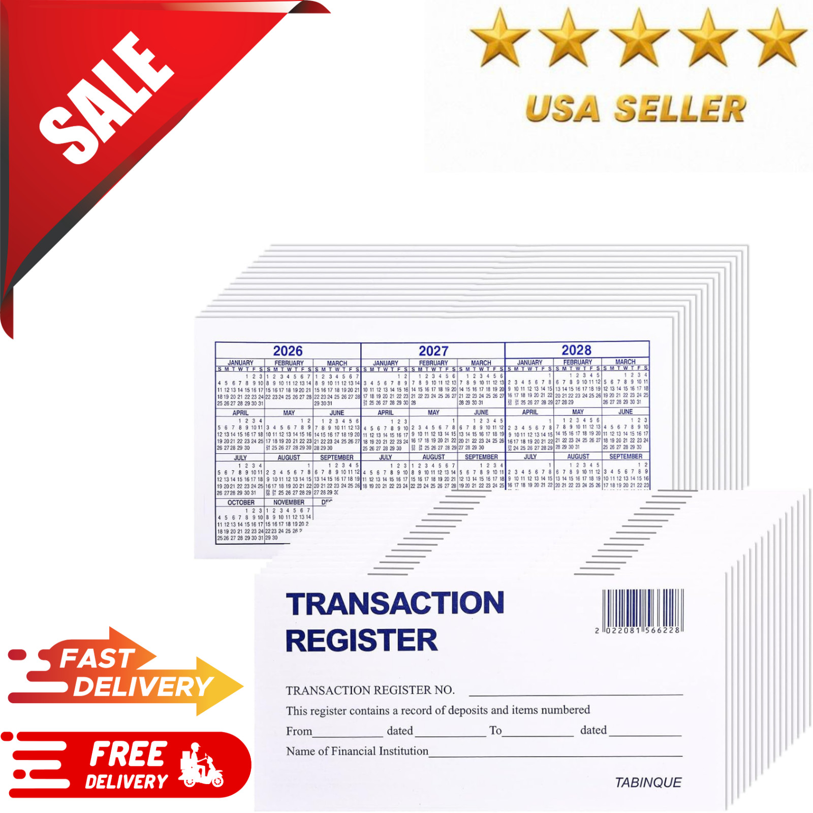 24 PCS Check Registers for Personal Checkbook, Easy to Read Checkbook Register