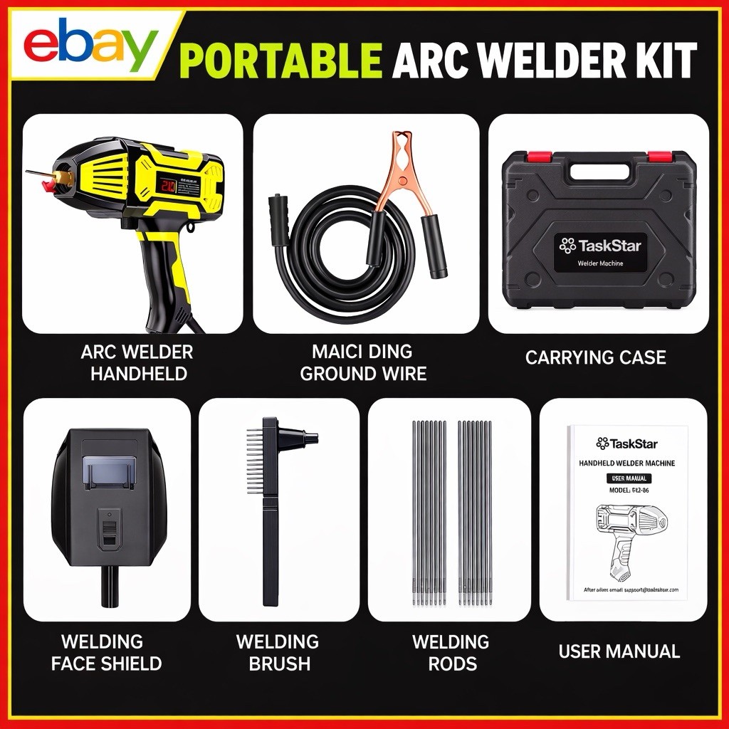 Portable ARC Welder 20-200A IGBT Handheld Stick Welding Machine Kit 110V
