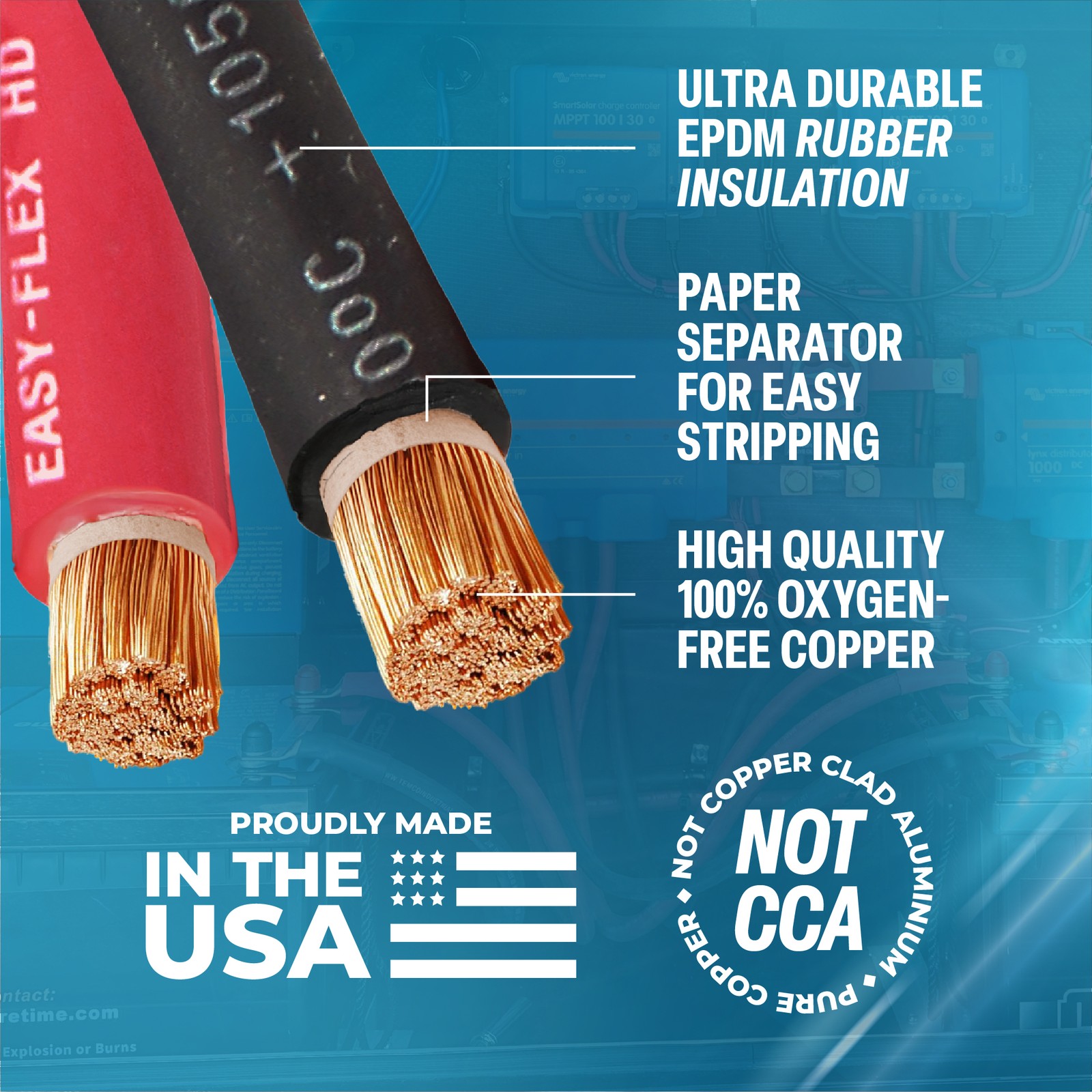 WELDING CABLE 2 AWG BLACK 100′ FT BATTERY LEADS USA NEW Gauge Copper Solar