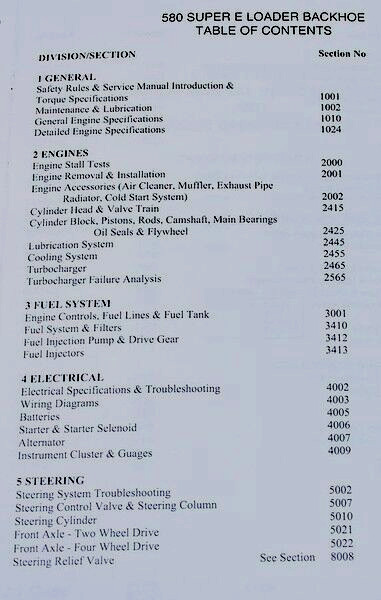 Case 580E 580Se 580 Super E Loader Backhoe Service Manual Parts Catalog Book