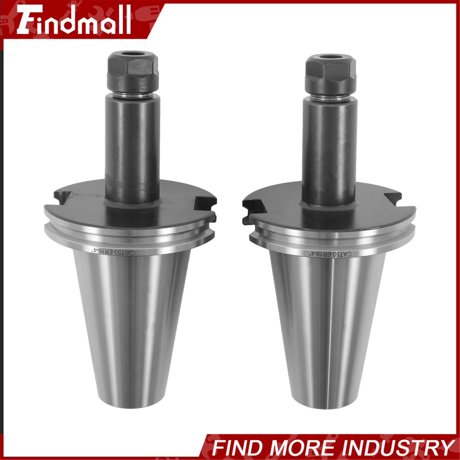 Findmall 2 Pcs CAT50 ER16 Collet Chuck Set 4″ Projection for CNC Mills