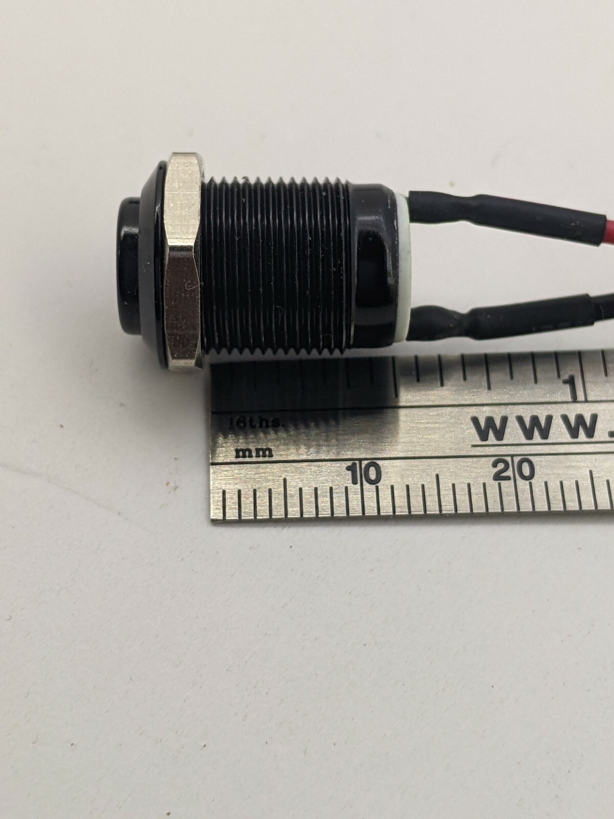 12 MM Push Button High Head Black Momentary Switch with 6 inches 2 wires 5-24 V
