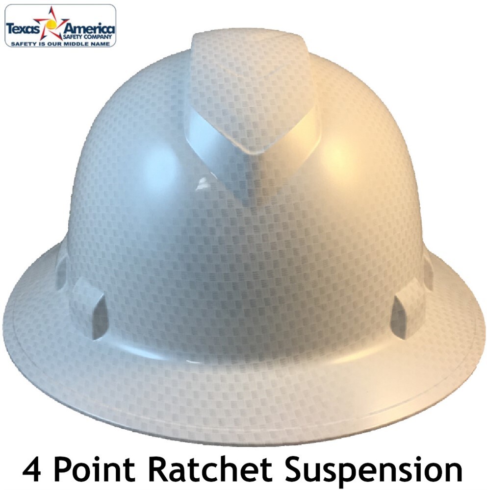 Pyramex Ridgeline Full Brim Hard Hat with 4pt suspension – Shinny White Graphite