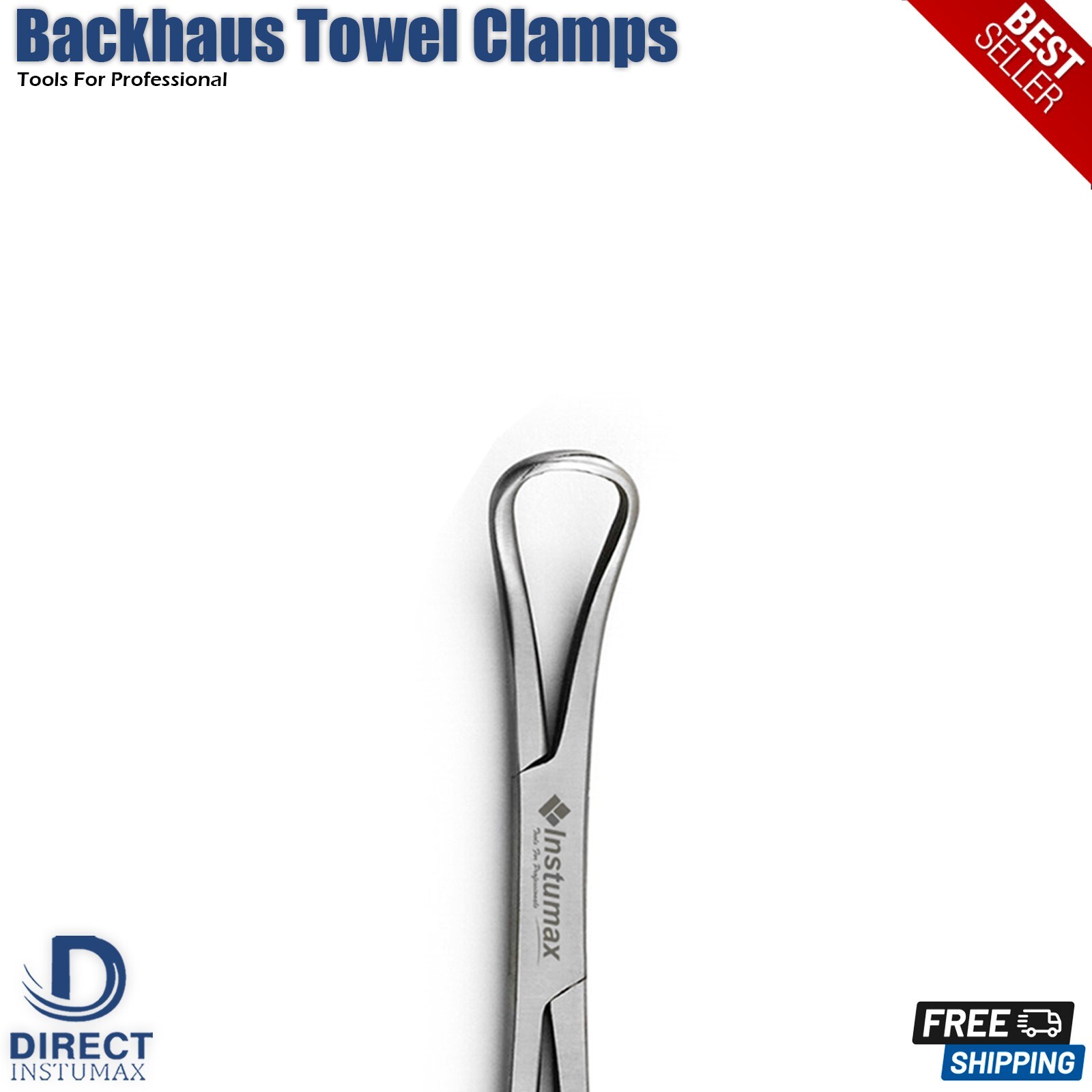 3Pcs Backhaus Towel Clamp 5.5” Surgical Locking Forceps Tissue Body Piercing