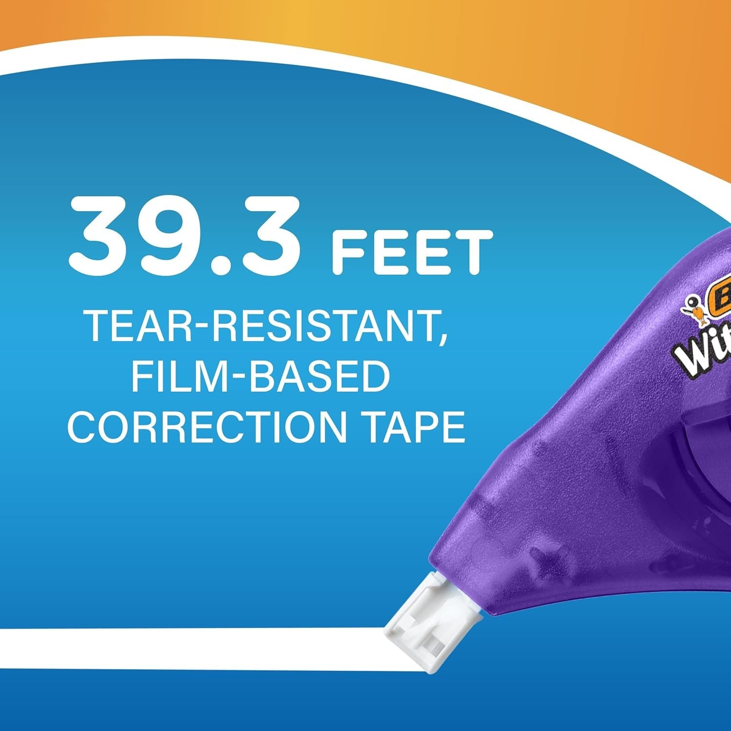 BIC EZ Correct Correction Tape, White, No Dry Time, Tear Resistant Tape, 4-Count