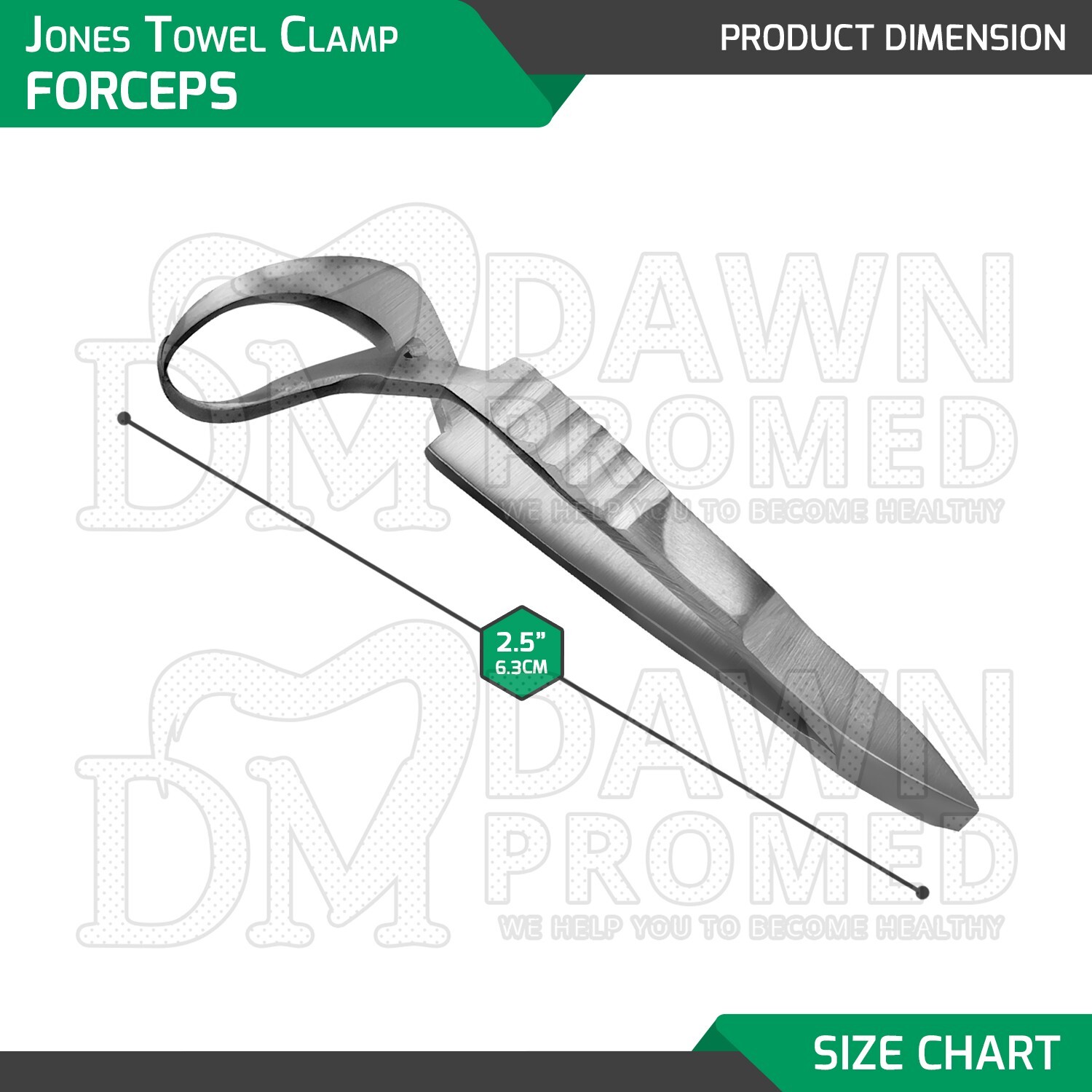Jones Towel Clamp Forceps 2.5″ Sharp Pointed Tips Veterinary Surgical Instrument