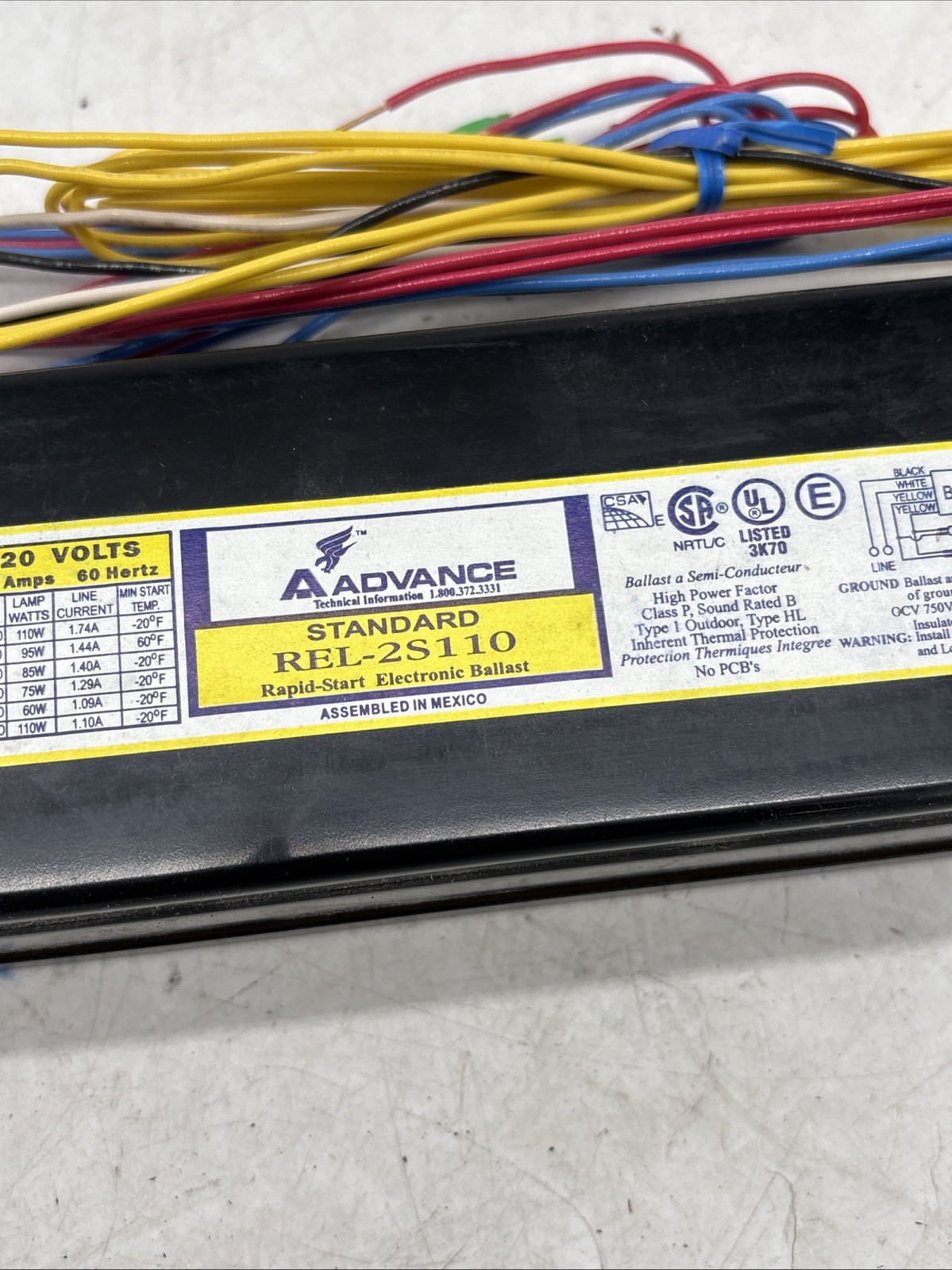 Advance Ballast PHILIPS REL-2S110 / REL2S110 110w 2 Lamp T12 96”