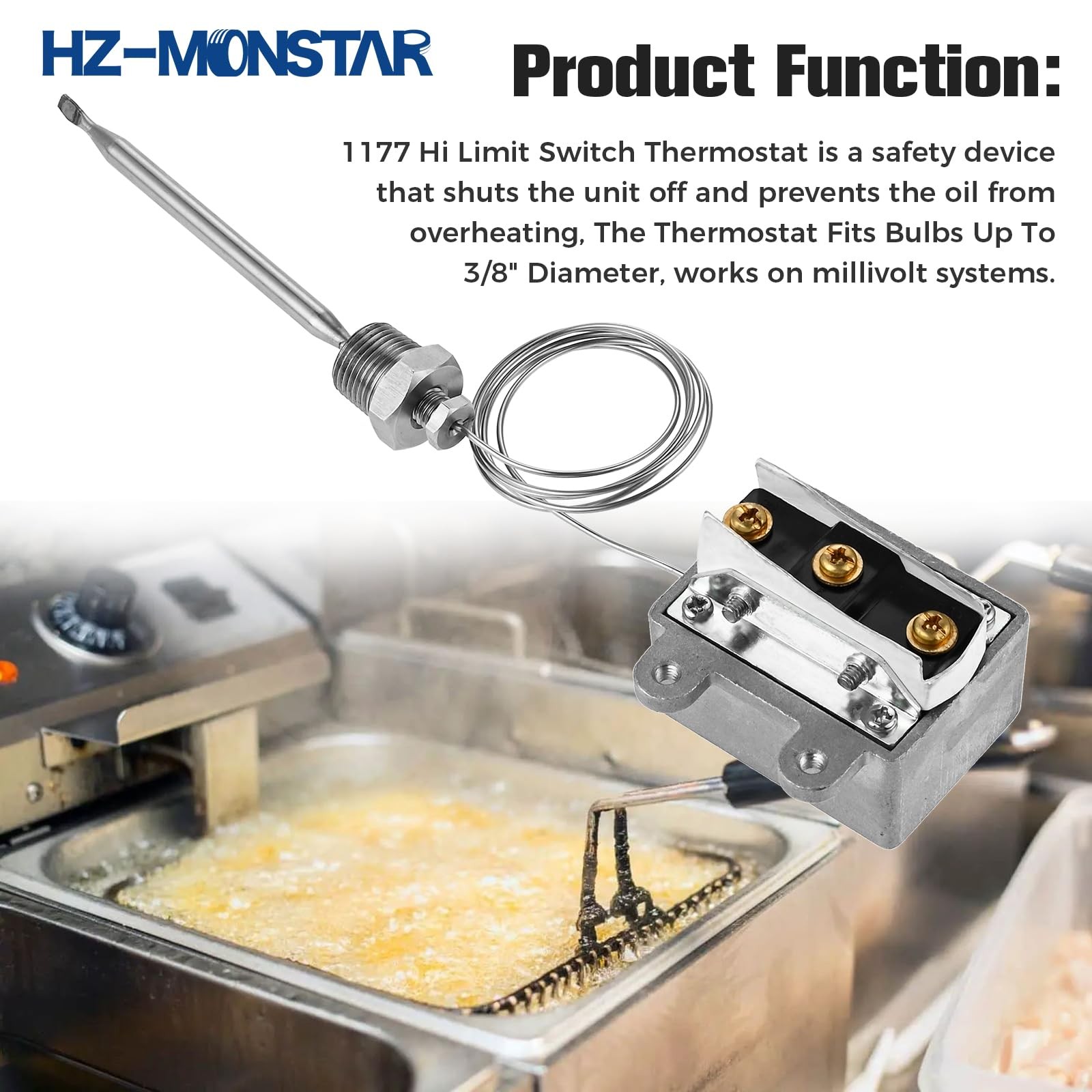 HZ-MONSTAR 1177 High Limit Fryer Switch Safety, LCCM080360000 Thermostat…