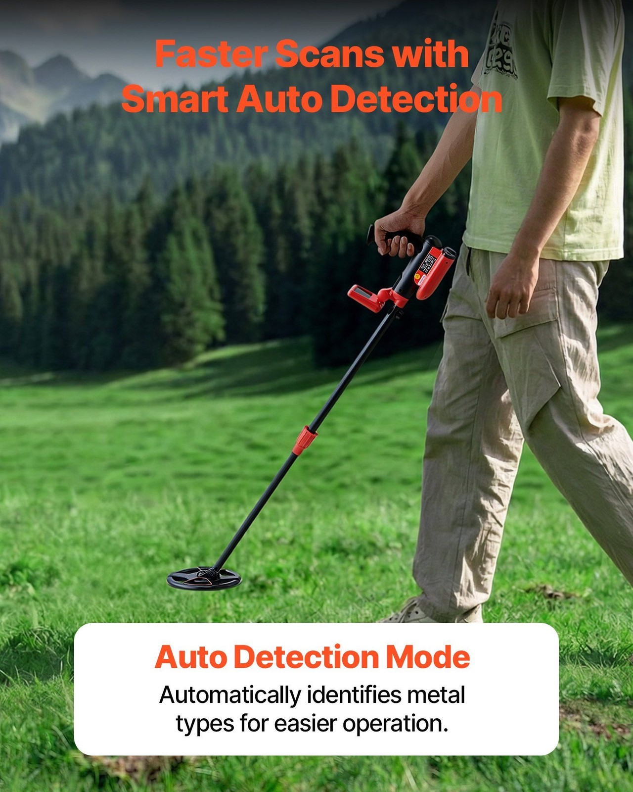 IP68 6″ Metal Detector — LCD, 5.8kHz, Telescopic Handle, for Gold Sand & Gravel