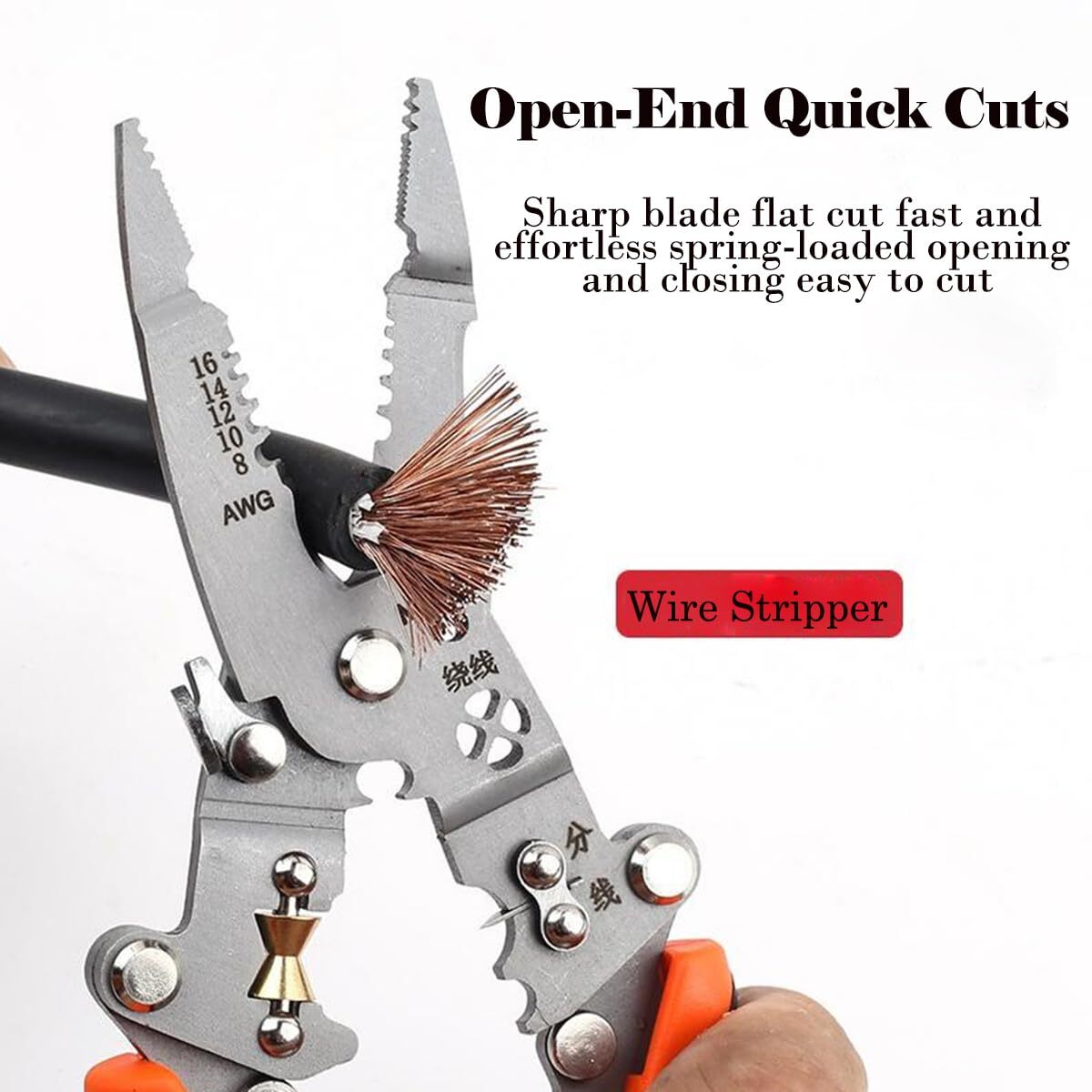 12-in-1 Multifunctional Foldable Wire Stripper Twister Crimping Tool