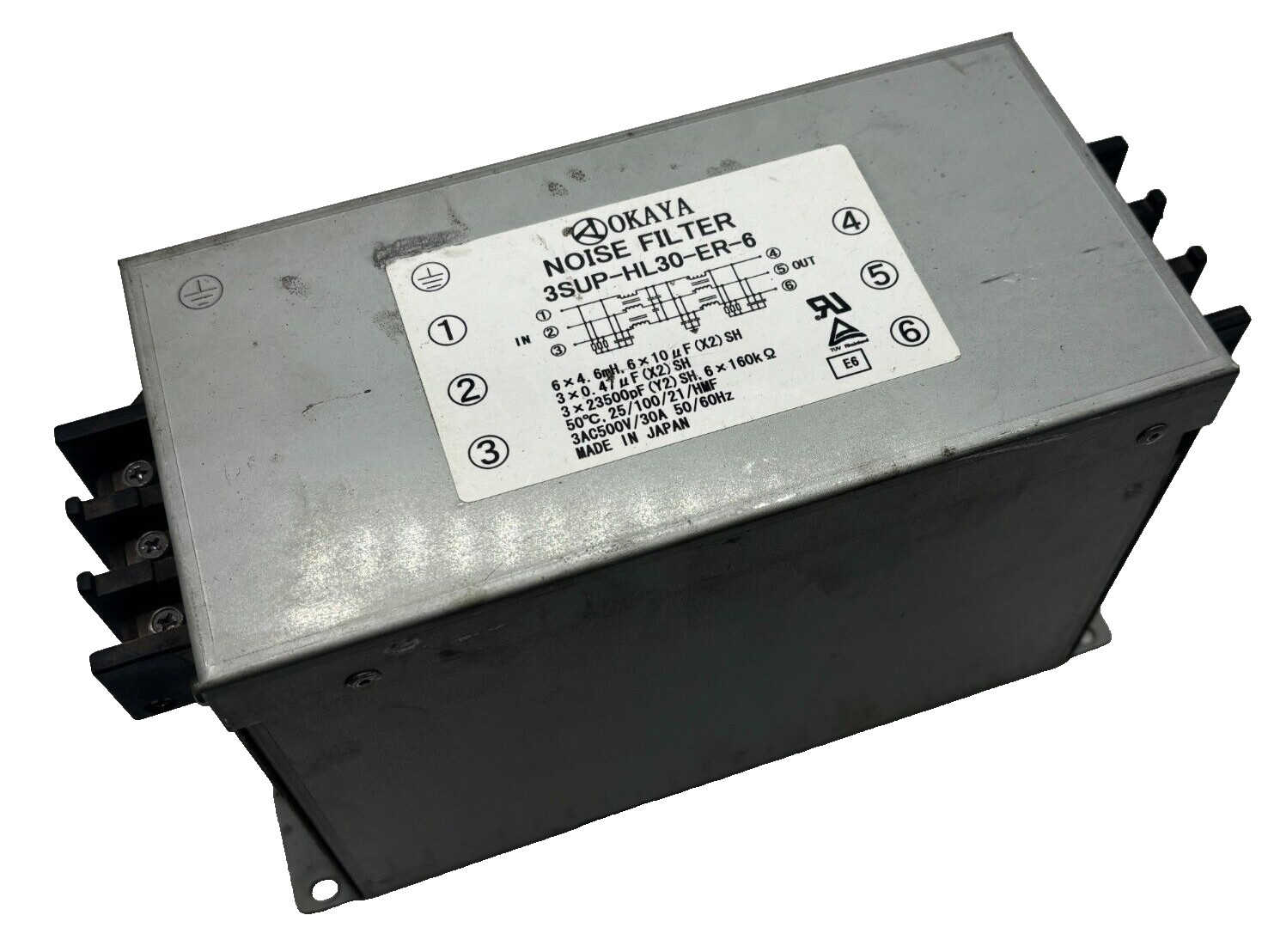 OKAYA 3SUP-HL30-ER-6 NOISE FILTER 3AC500V/30A 50/60HZ 3SUPH30ER6 FILTER 🎯