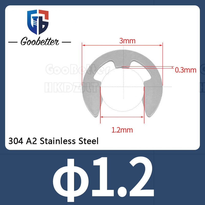 External E-Clips Retaining Washers All Sizes 1.2 mm – 24 mm C-Clip Circlip