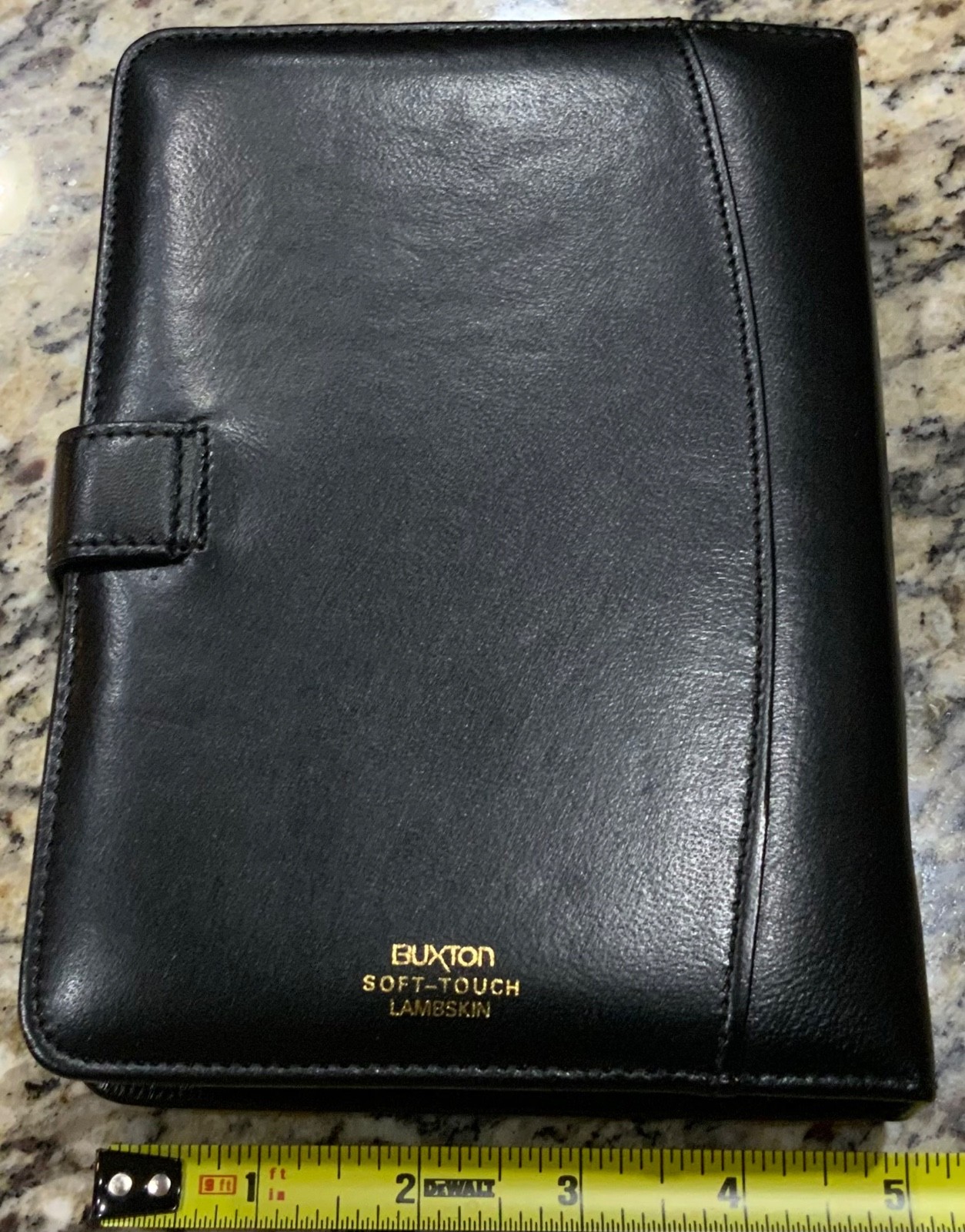 Vintage Buxton Organizer Planner 6 Ring & Button Lambskin Leather Brand New Open
