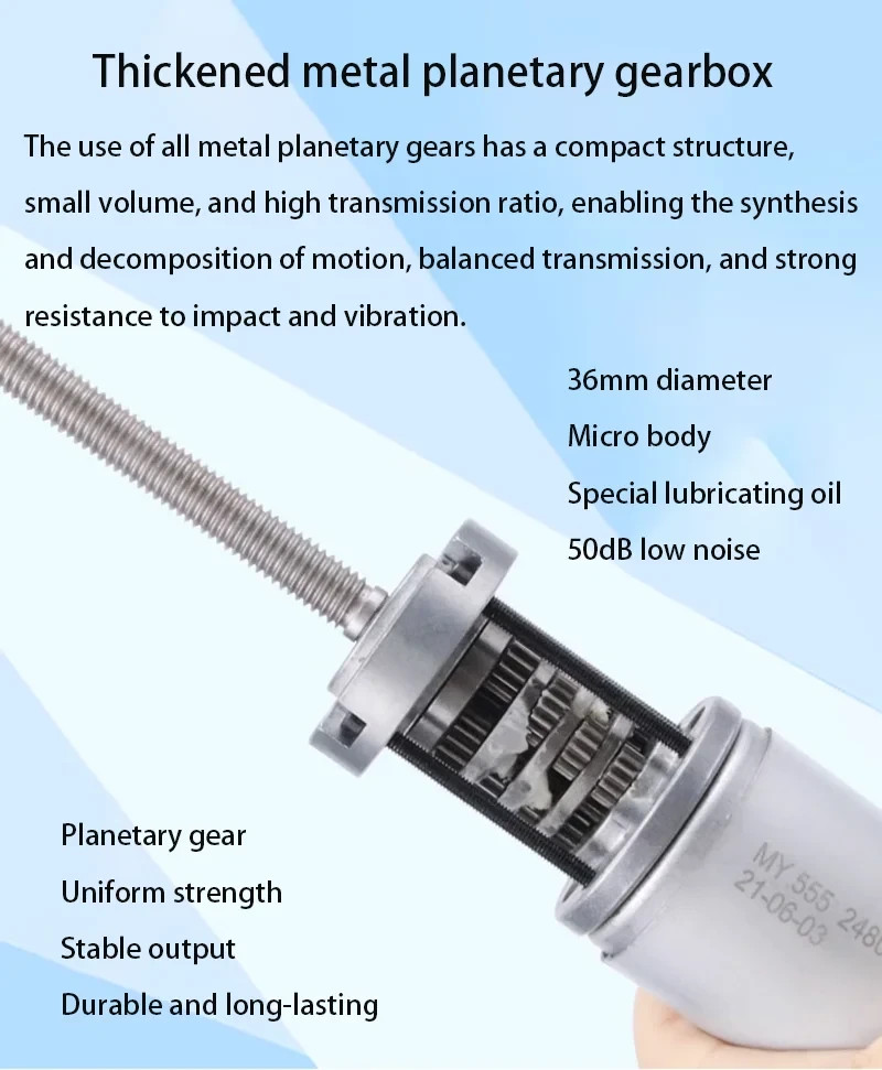100KGF.CM 36-555 M8 Screw DC Reduction planetary 12V24V Encoder Gear Motor