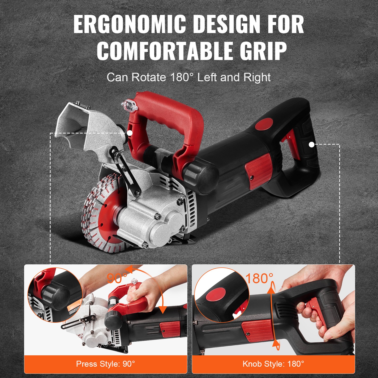 Uimoso 4.5″ Wall Chaser Machine 2500W Concrete Groove Cutting Tool
