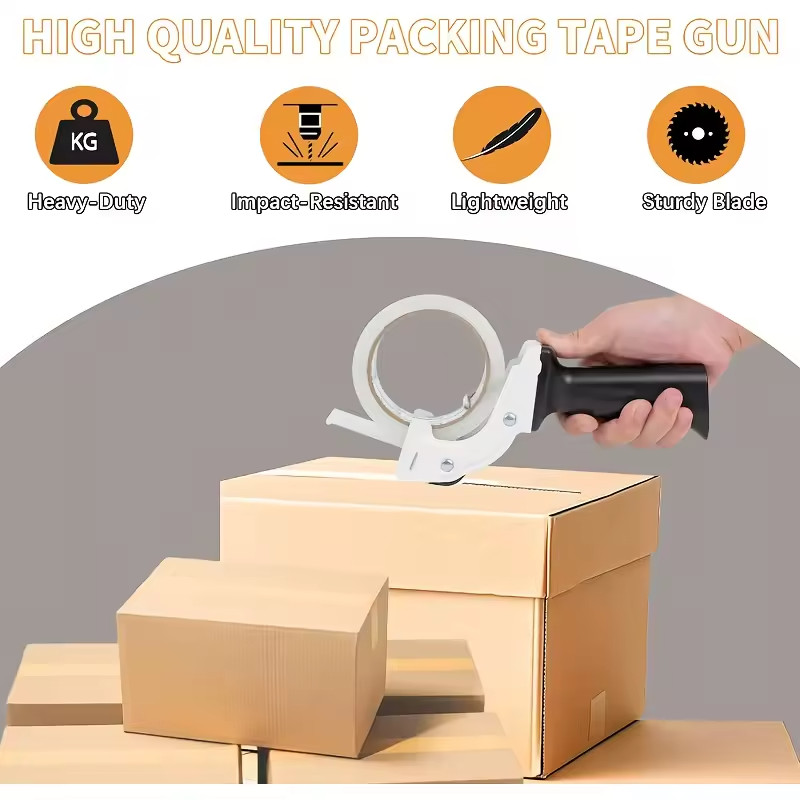 Low Noise Tape Gun 2″ Tape 3″ Core, Quiet Tool for Carton & Box Sealing