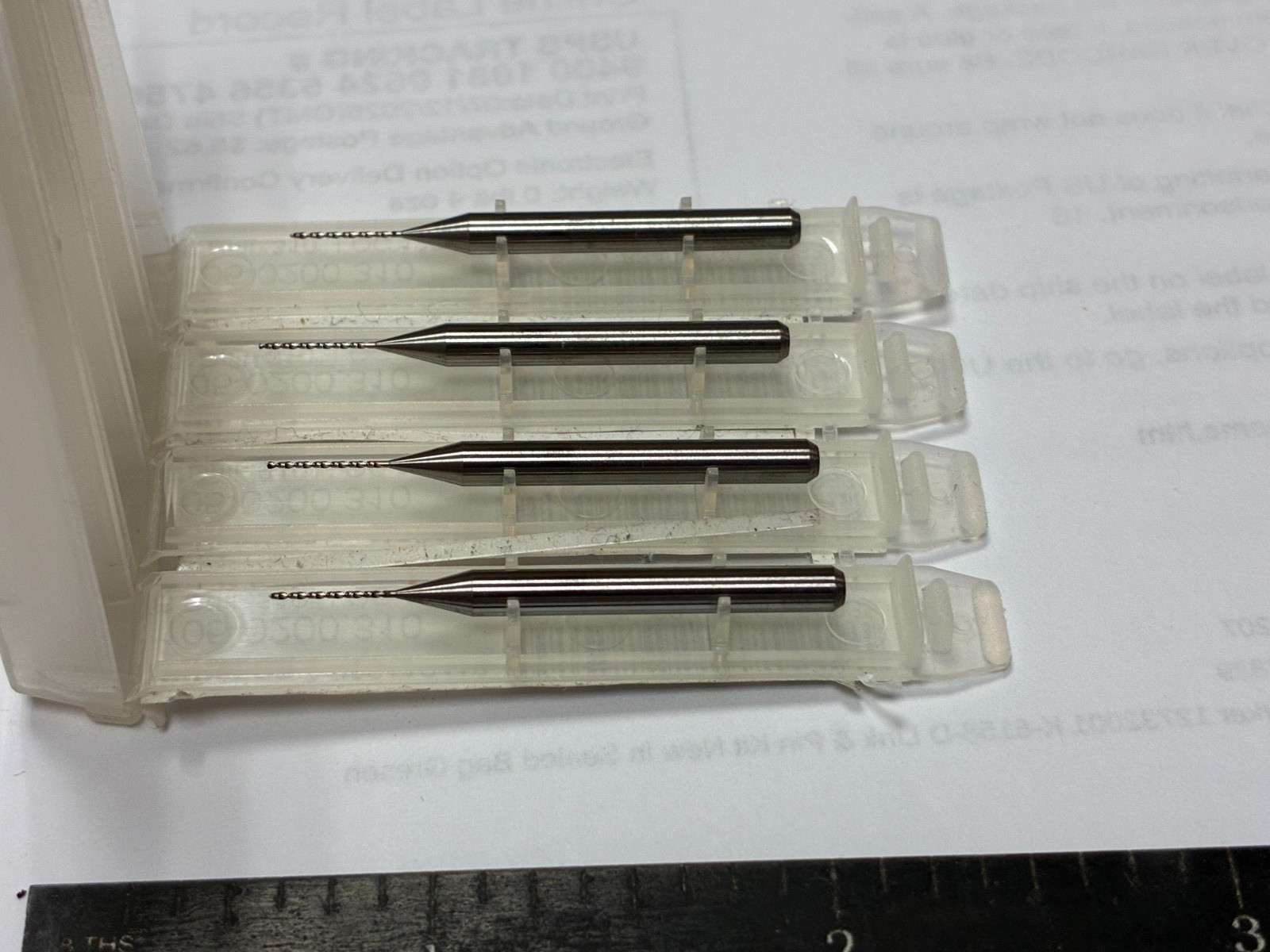 Lot of 4, SGS Kyocera 07293, Solid Carbide Circuit Board Drills, #76, 130°