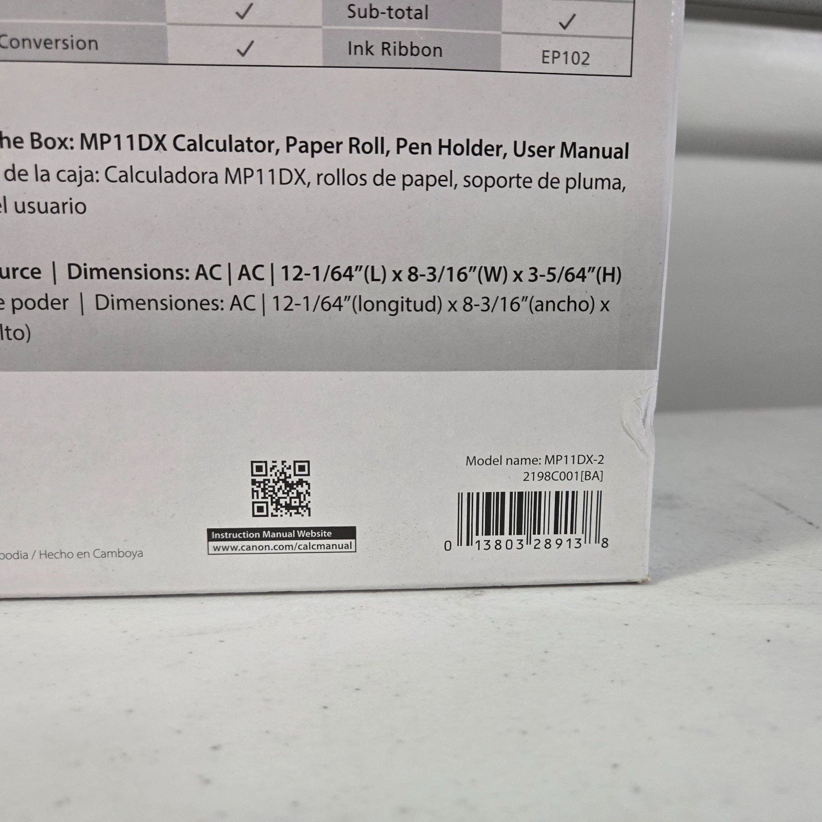 Canon MP11DX-2 Heavy Duty Desktop Printing Calculator 12-Digit 2-Color NEW T3