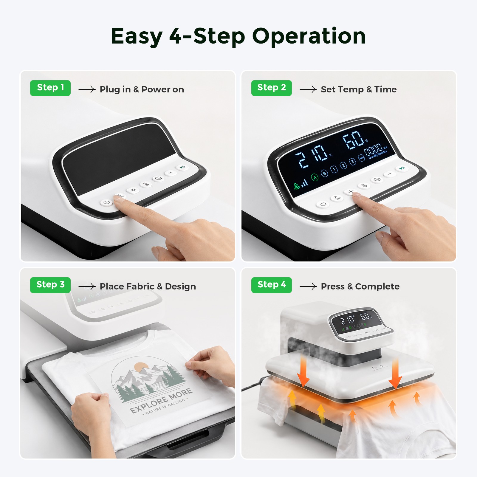 Cloudray 15″x15″ Automatic Heat Press Machine for T Shirts Sublimation DTF HTV