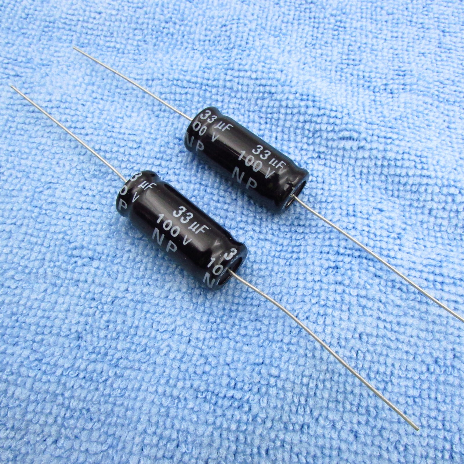 Qty 2 33uF 100V Electrolytic Non-Polarized Speaker Crossover Capacitor