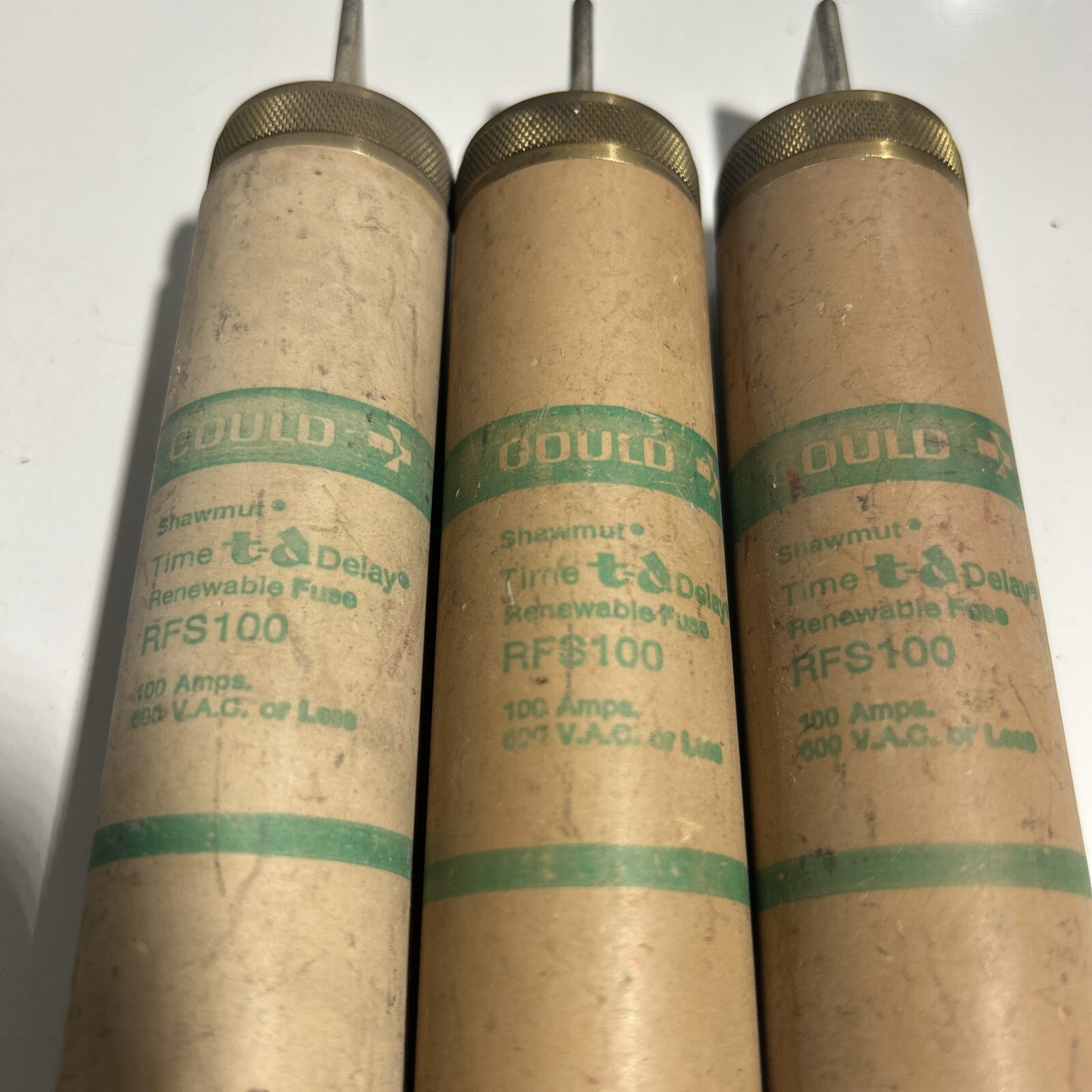 Lot Of 3 Ferraz Shawmut Renewable Fast Acting 100A Fuse RFS100AMP