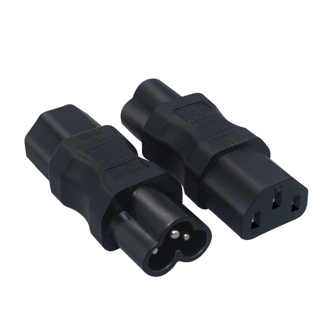 2 Pack IEC320 C6 To C13 Power Adapter 3 Pole Female To 3 Pin Male AC Plug