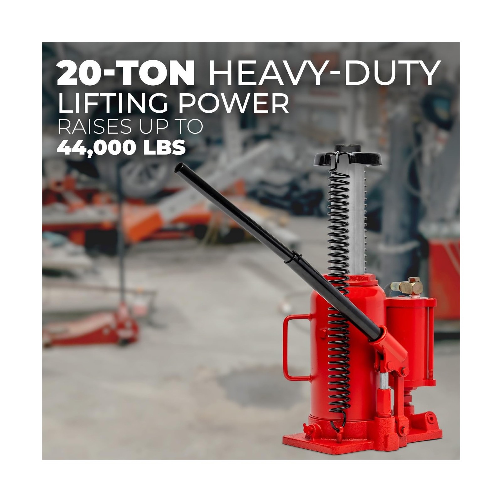 Stark USA 44,000 LBS Low Profile Air Hydraulic Manual Bottle Jack Hoist, 20-T…