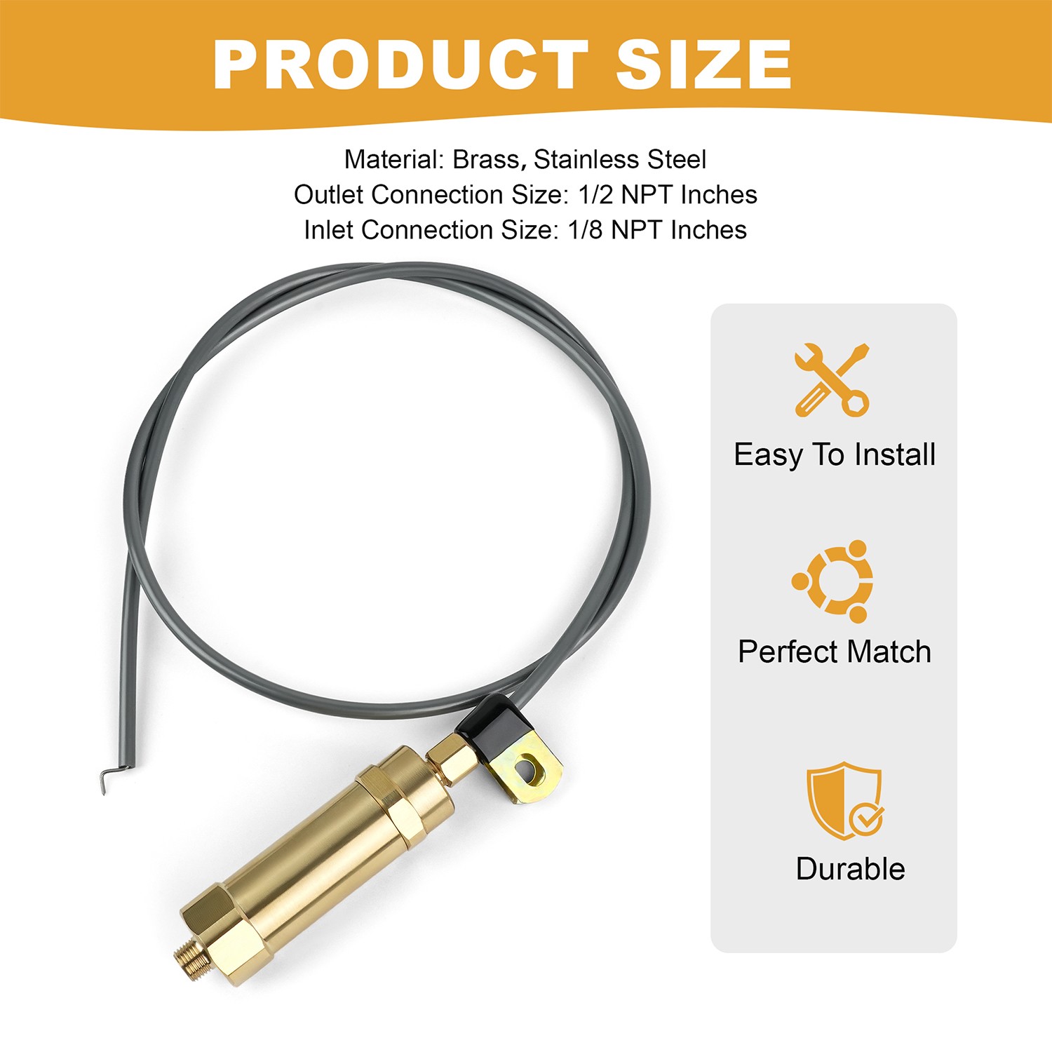 Throttle Control Mechanism Cable Whip Style 36″ for Ingersoll Rand 23426687