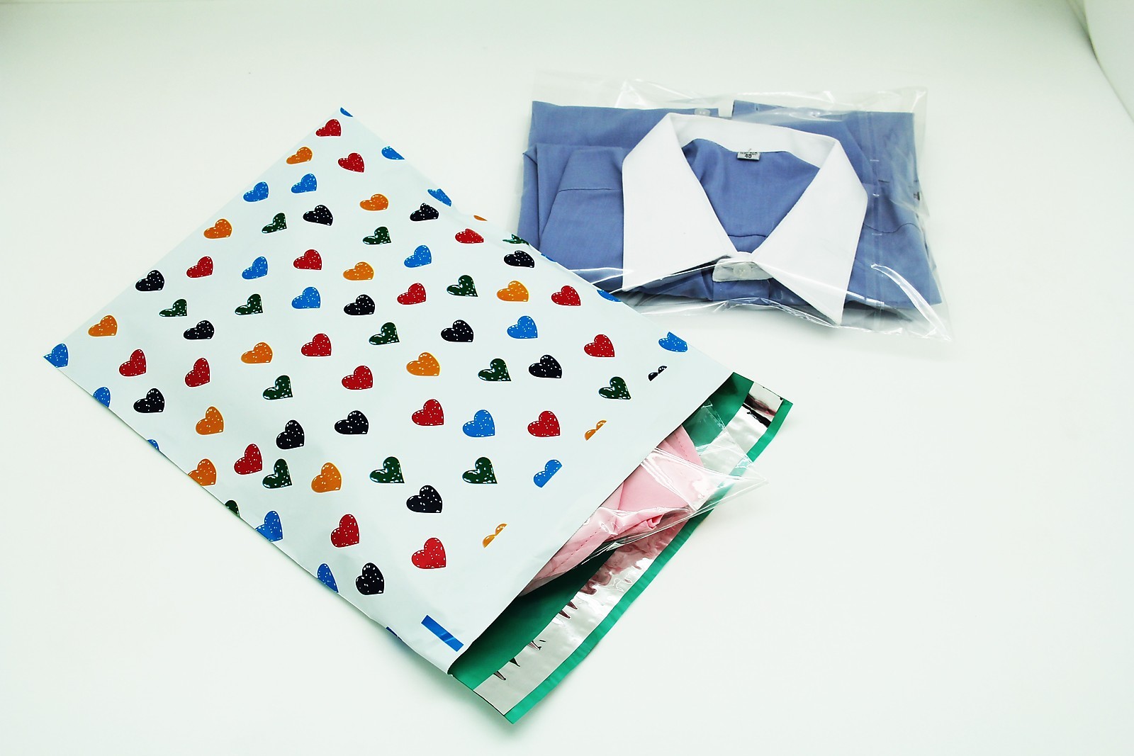1000 10×13 Colorful Hearts Designer Poly Mailers Envelopes Boutique Custom Bags
