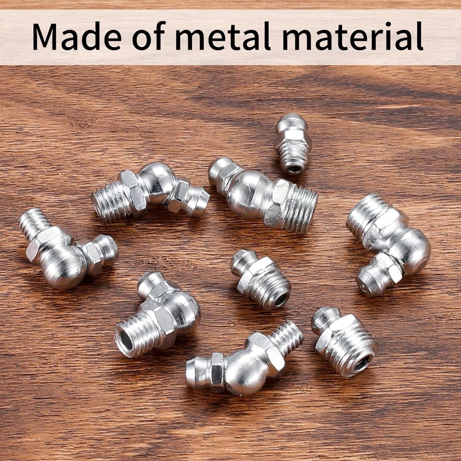 60 Pcs Metric Grease Fittings Kit Hydraulic Zerk Assortment 45 90 Degree…