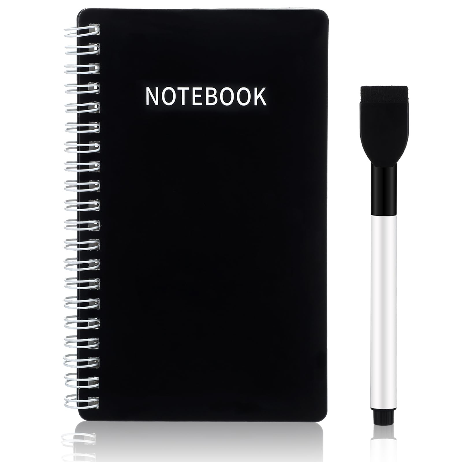 Portable White Board Dry Erase Notebook 4×7 Inch Mini Reusable Black Memo