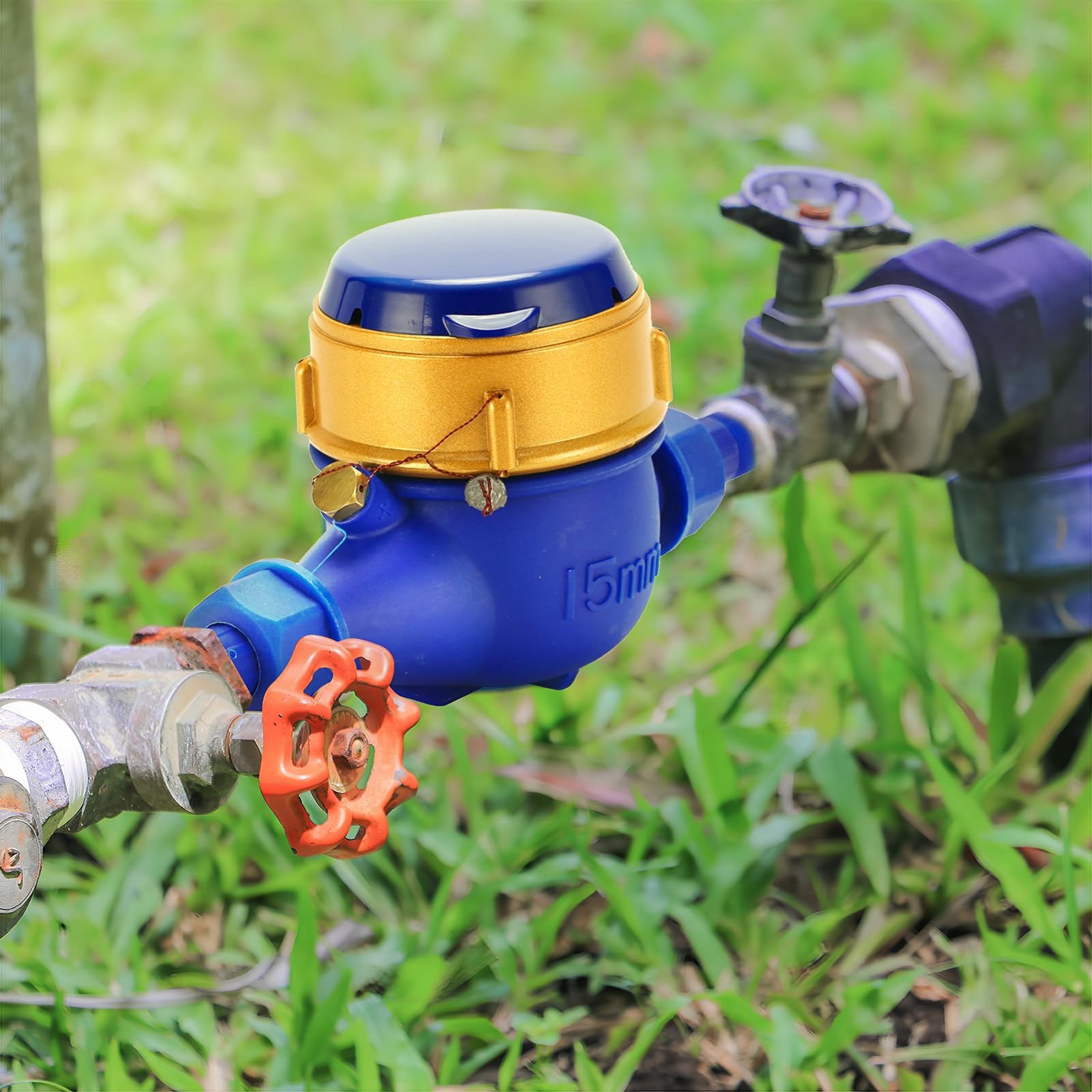 Water Meter 1/2 Inch Multi-Jet 15mm Flow Cubic Meter Reading Home Garden