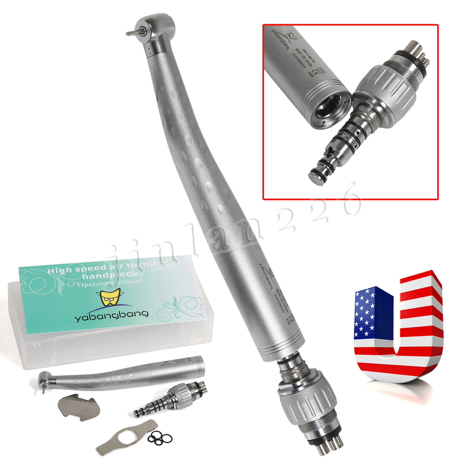 Dental High Speed Handpiece with 4 Holes Swivel Quick Coupler Coupling Fit KaV
