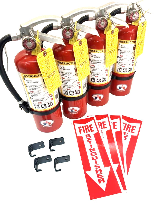 New 5LB Badger – ABC Dry Chemical Fire Extinguisher with cert tags (4 pack)