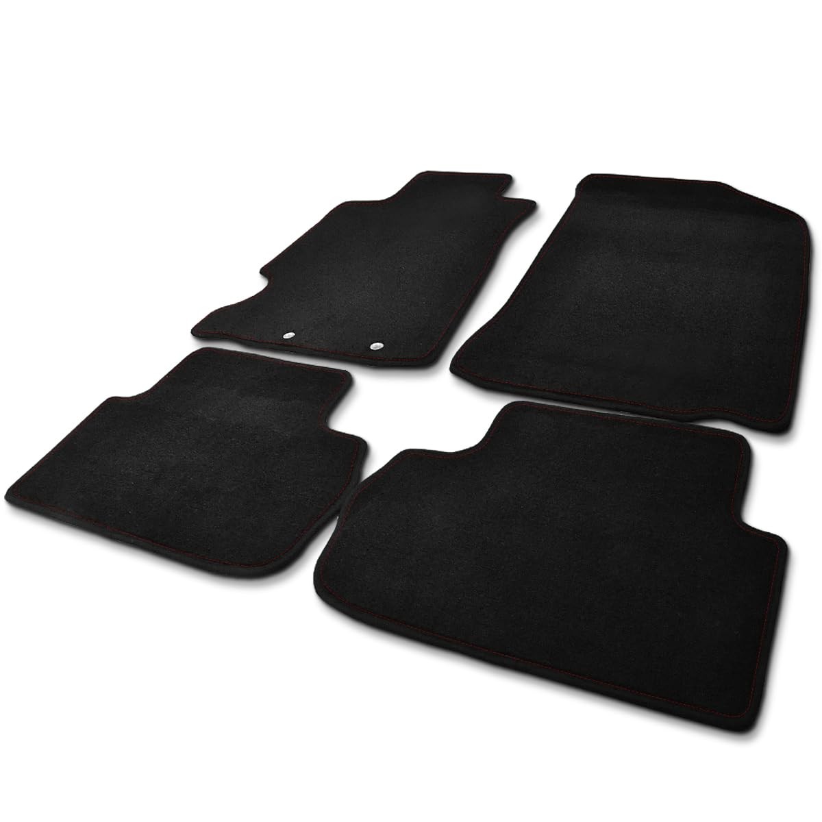 4PC Black Carpet Floor Mats Red Stitching 2002-2006 Acura RSX DC Front Rear