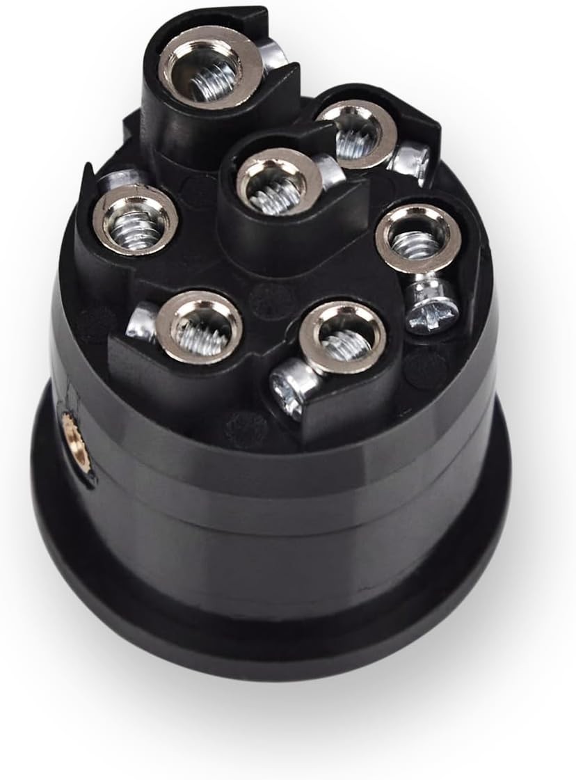 Heavy Duty 7 Pin Round Trailer Connector – 7 Color: 7 Way Trailer Plug (1 Pc)